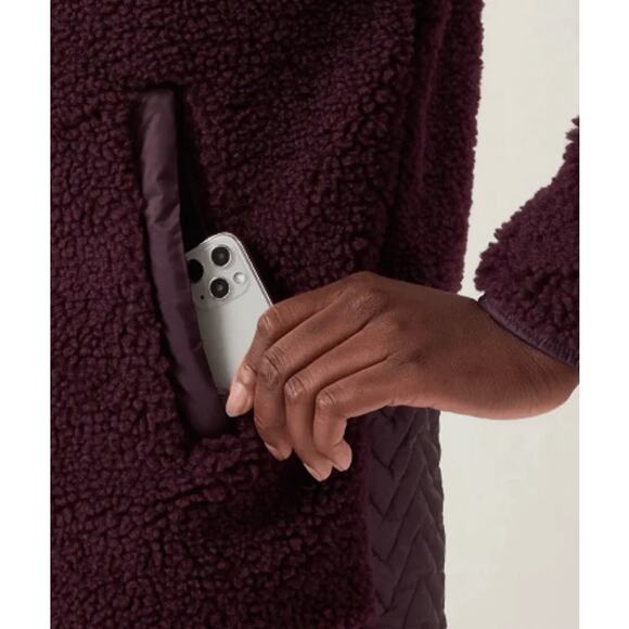 NWT ATHLETA Cozy Sherpa Snap Sweatshirt 2X - Picture 3 of 12